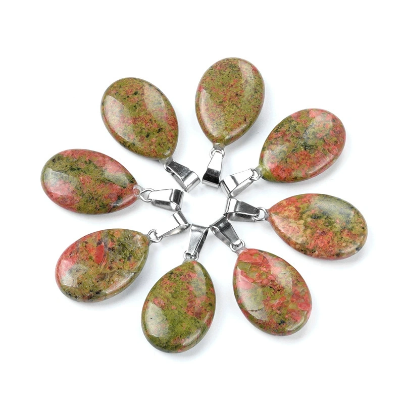 16x24mm flat water drop pendant natural crystal agate water drop pendant