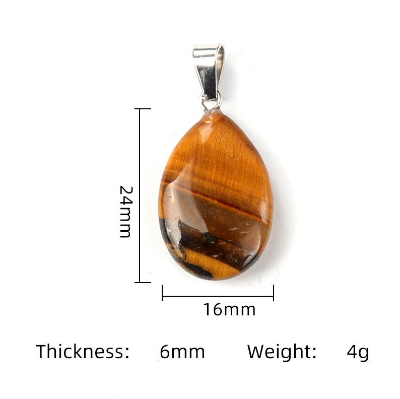 16x24mm flat water drop pendant natural crystal agate water drop pendant
