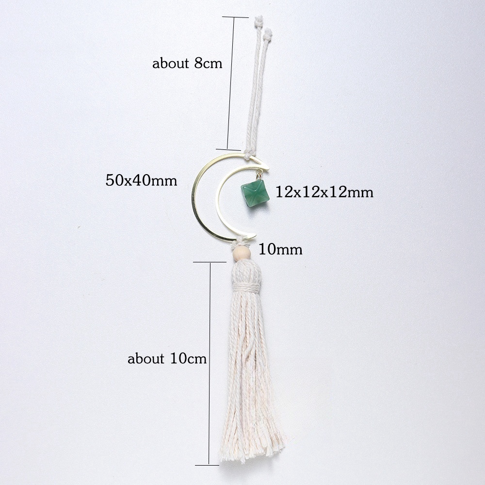 Hot selling natural crystal Merkaba white tassel six-pointed star car hanging pendant