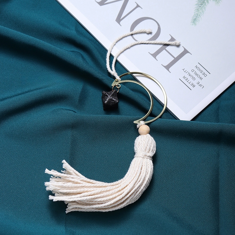 Hot selling natural crystal Merkaba white tassel six-pointed star car hanging pendant