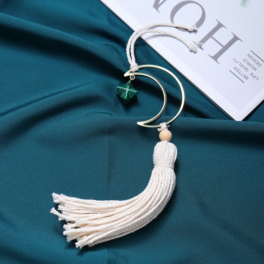 Hot selling natural crystal Merkaba white tassel six-pointed star car hanging pendant