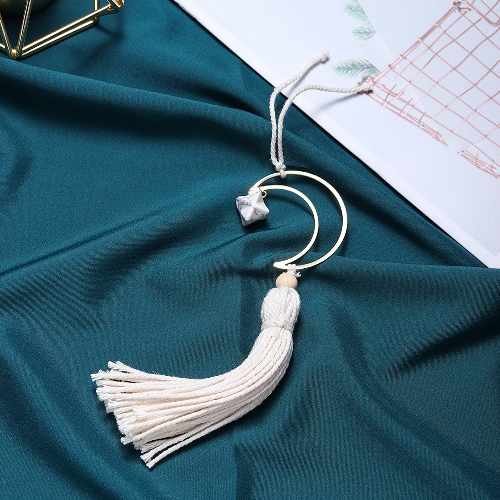 Hot selling natural crystal Merkaba white tassel six-pointed star car hanging pendant