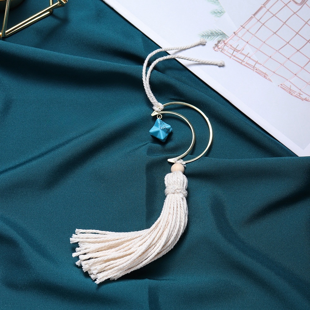 Hot selling natural crystal Merkaba white tassel six-pointed star car hanging pendant