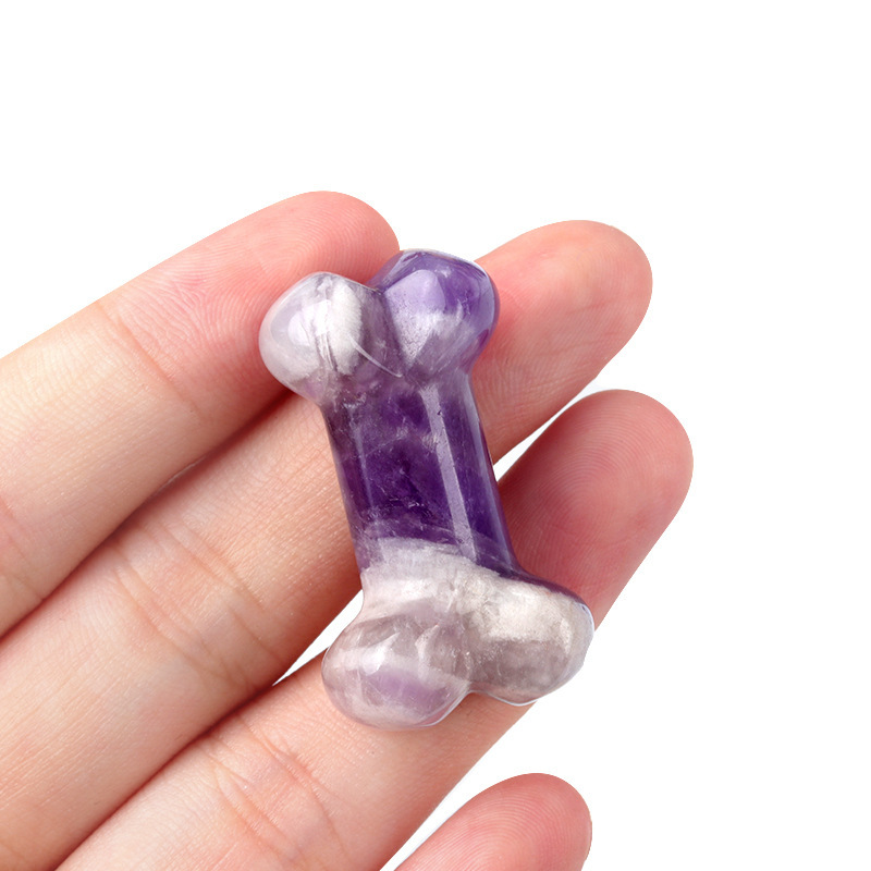 Carved bone natural crystal agate 35mm bone mini small ornaments diy jewelry material