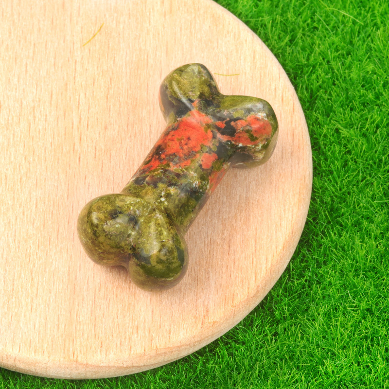Carved bone natural crystal agate 35mm bone mini small ornaments diy jewelry material