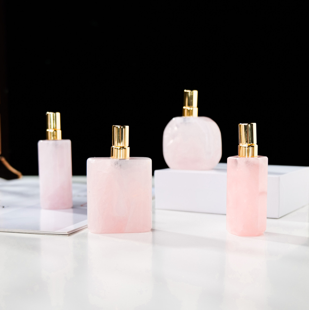 Hot selling natural crystal special shaped spray perfume bottle essential oil bottle jade aromatherapy bottle