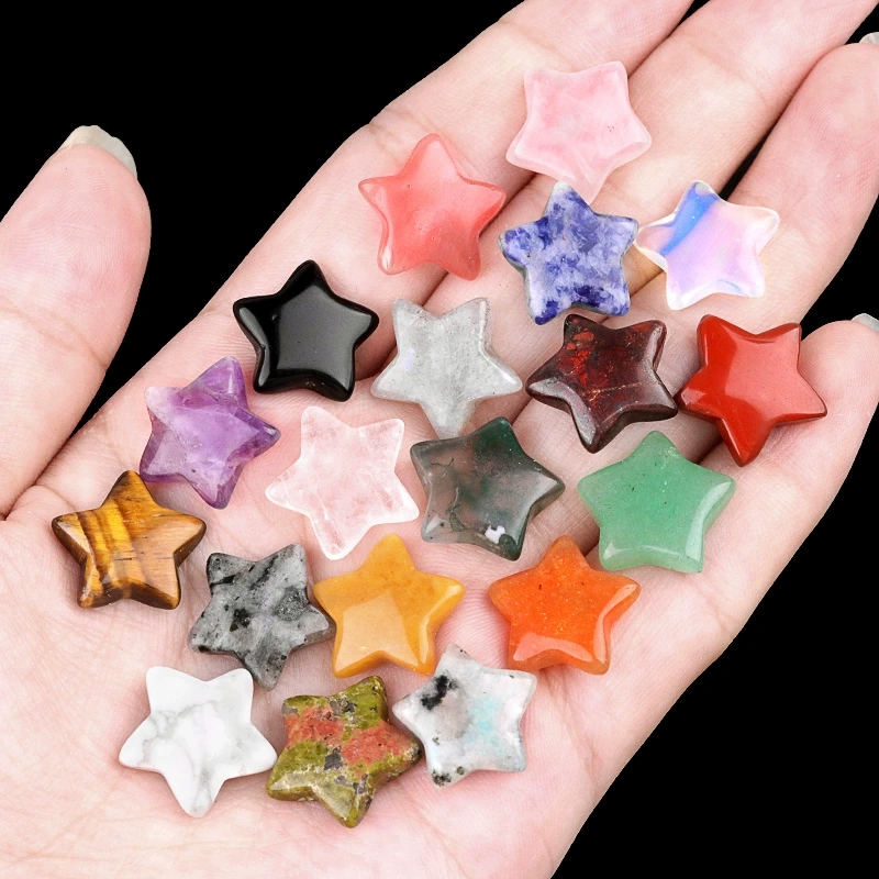 15mm non-porous mini five-pointed star natural crystal agate diy jewelry mobile phone case hairpin decoration