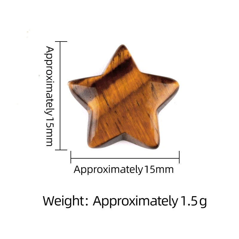 15mm non-porous mini five-pointed star natural crystal agate diy jewelry mobile phone case hairpin decoration