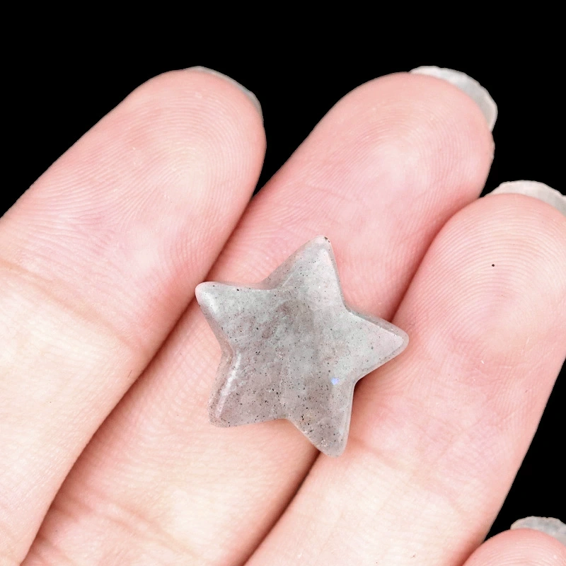 15mm non-porous mini five-pointed star natural crystal agate diy jewelry mobile phone case hairpin decoration