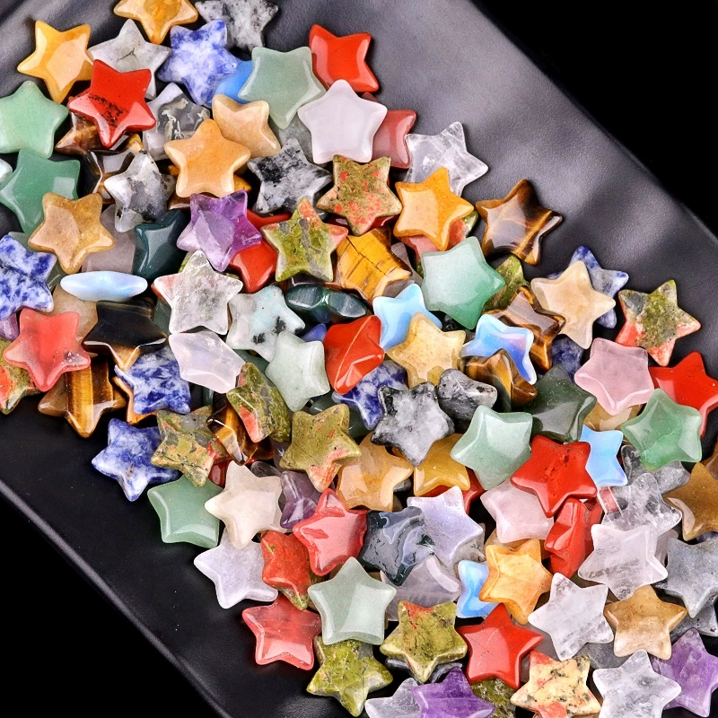 15mm non-porous mini five-pointed star natural crystal agate diy jewelry mobile phone case hairpin decoration