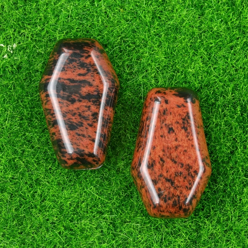 Natural crystal agate mini coffin board ornaments Gem board Halloween fun decorations