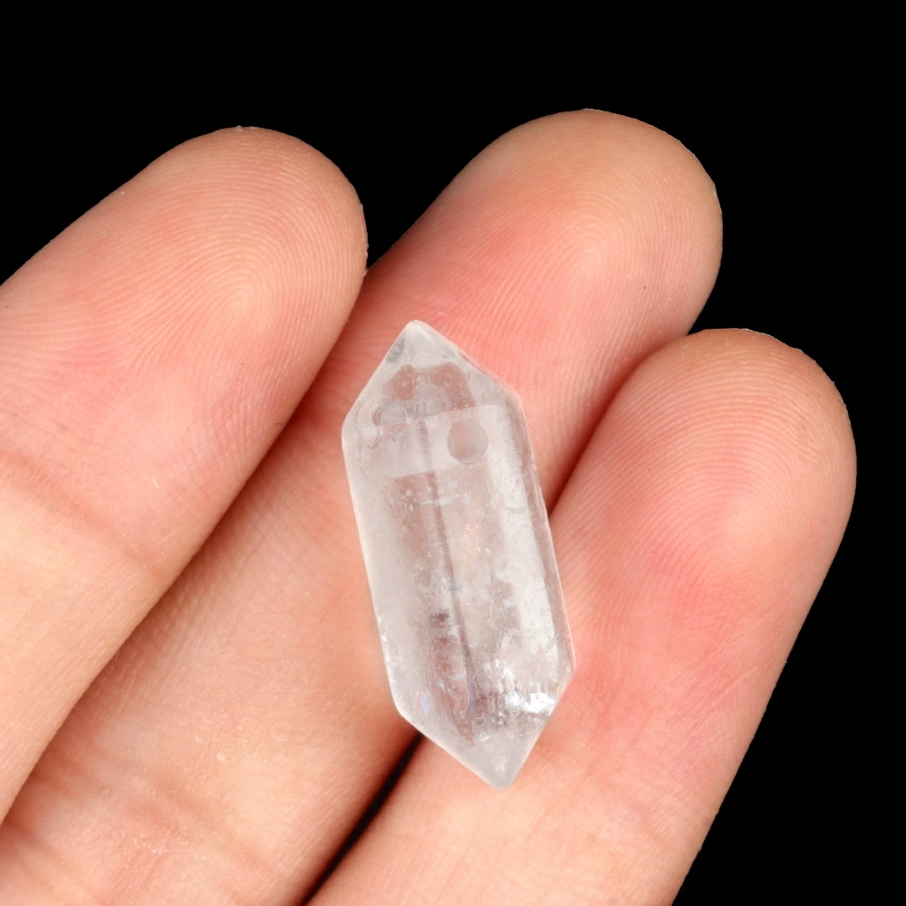 8X20 large hole six-column natural stone crystal double-pointed hexagonal column hanging column diy jewelry accessories