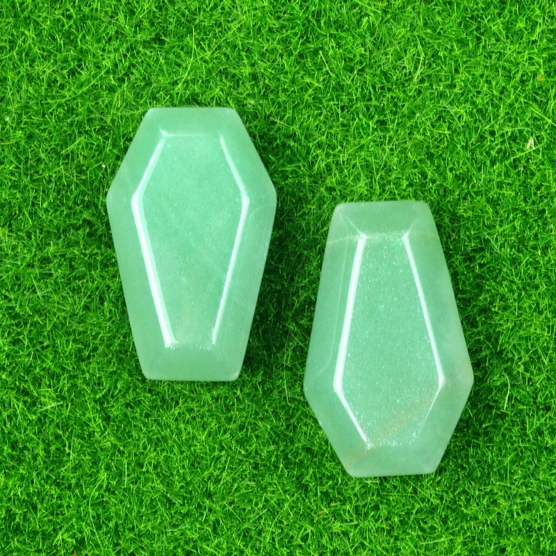 Natural crystal agate mini coffin board ornaments Gem board Halloween fun decorations