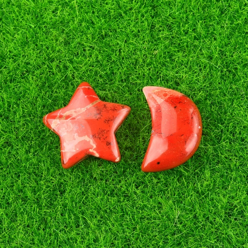 Natural crystal agate semi-precious stone 20mm five-pointed star non-hole star moon decorative accessories