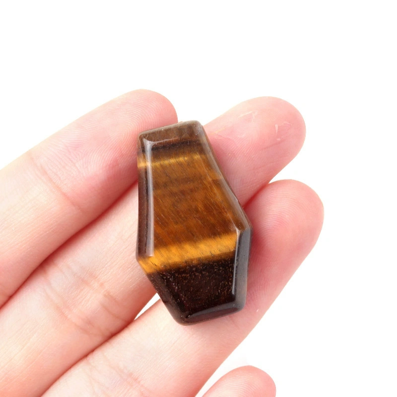 Natural crystal agate mini coffin board ornaments Gem board Halloween fun decorations