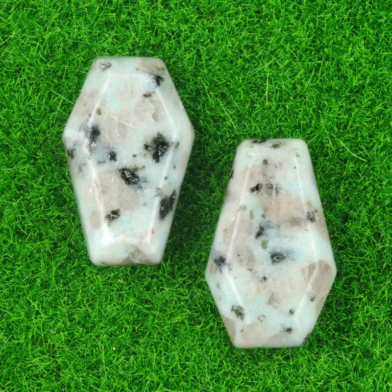 Natural crystal agate mini coffin board ornaments Gem board Halloween fun decorations