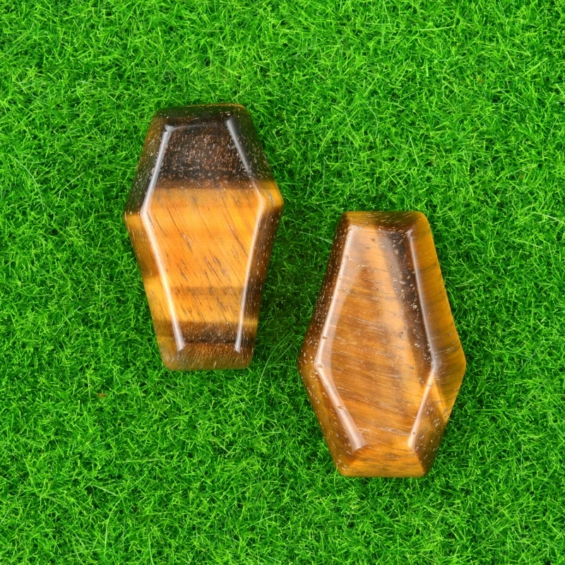 Natural crystal agate mini coffin board ornaments Gem board Halloween fun decorations