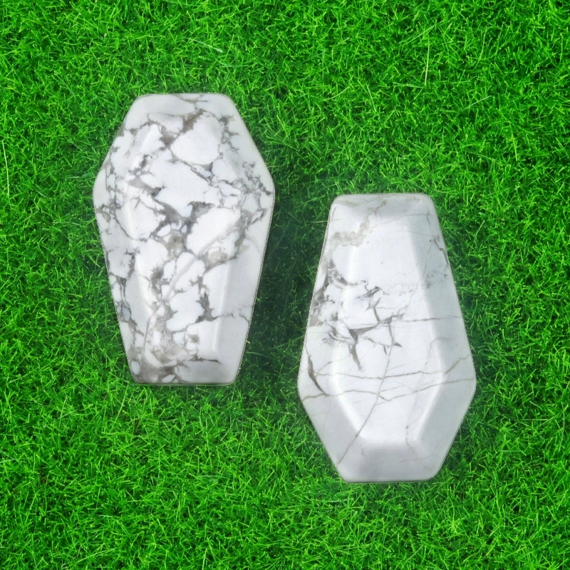 Natural crystal agate mini coffin board ornaments Gem board Halloween fun decorations
