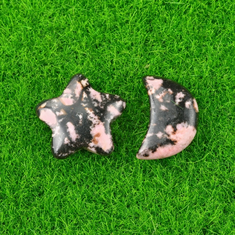 Natural crystal agate semi-precious stone 20mm five-pointed star non-hole star moon decorative accessories