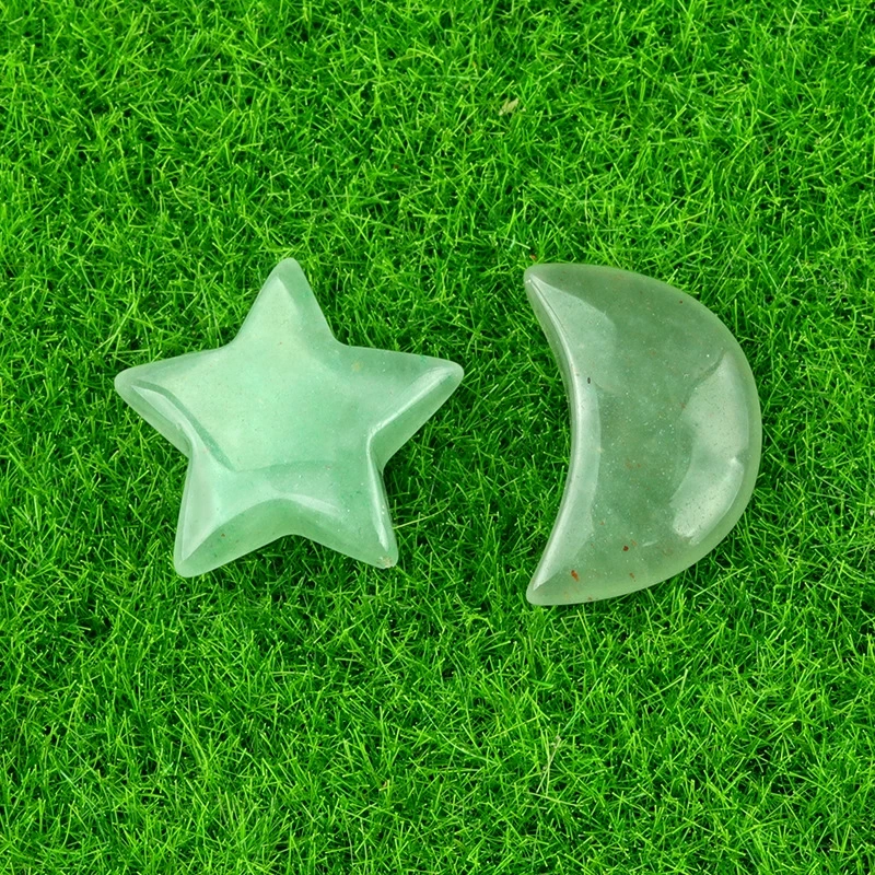 Natural crystal agate semi-precious stone 20mm five-pointed star non-hole star moon decorative accessories