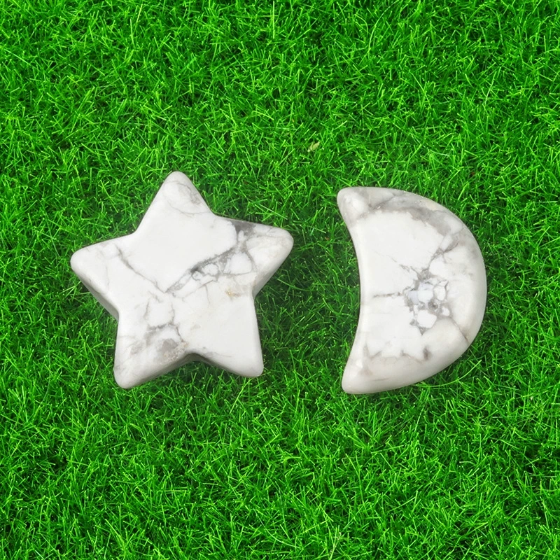 Natural crystal agate semi-precious stone 20mm five-pointed star non-hole star moon decorative accessories