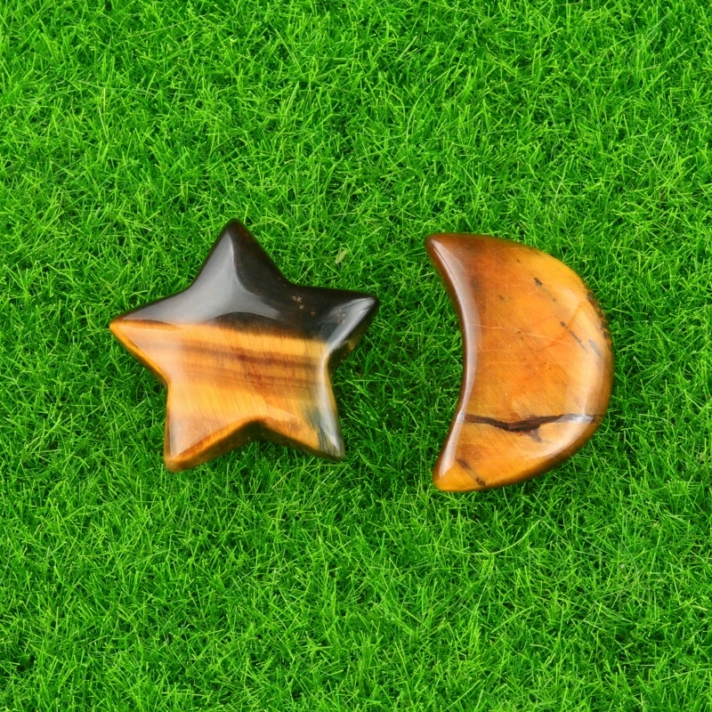 Natural crystal agate semi-precious stone 20mm five-pointed star non-hole star moon decorative accessories