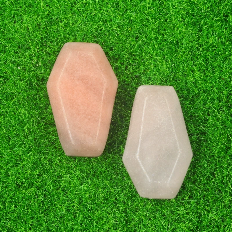 Natural crystal agate mini coffin board ornaments Gem board Halloween fun decorations