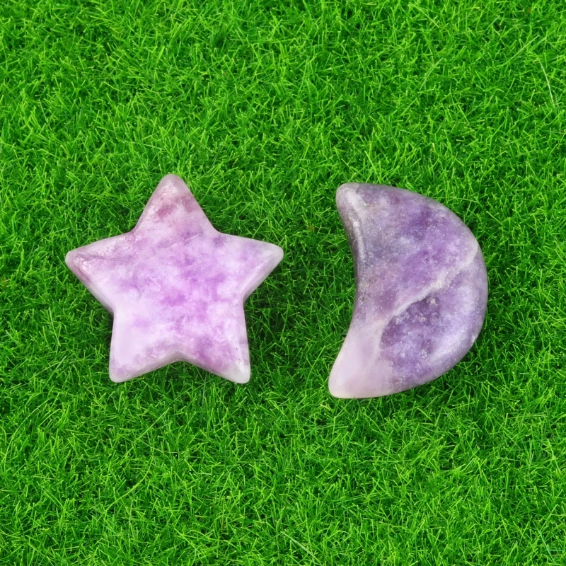 Natural crystal agate semi-precious stone 20mm five-pointed star non-hole star moon decorative accessories