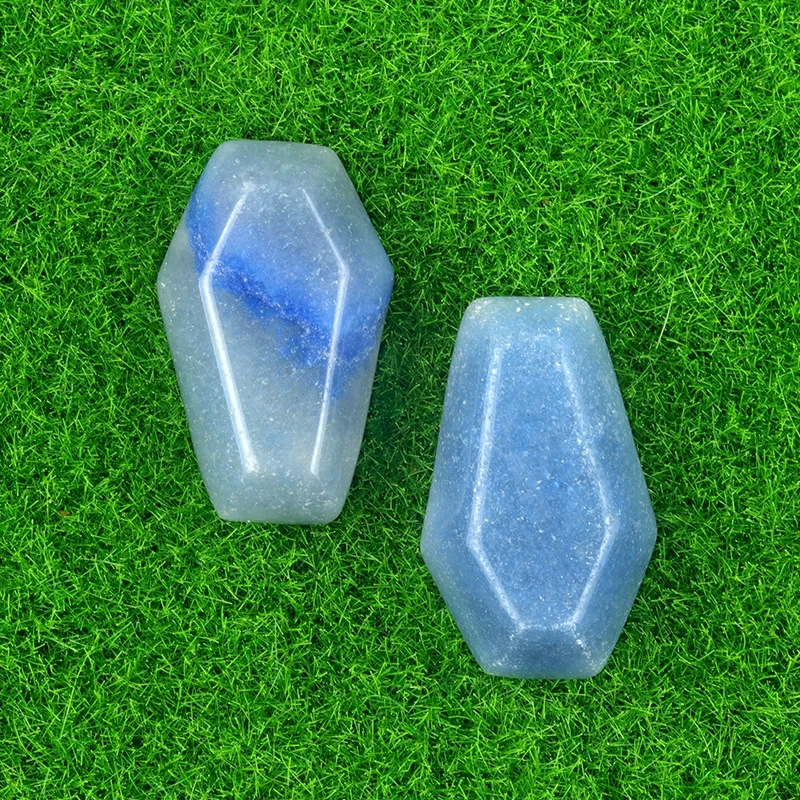 Natural crystal agate mini coffin board ornaments Gem board Halloween fun decorations