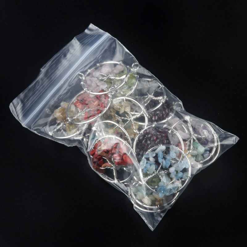Natural crystal gravel tree of life pendant colorful chakra wrapped money tree diy jewelry accessories