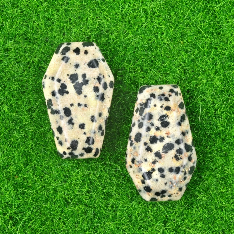 Natural crystal agate mini coffin board ornaments Gem board Halloween fun decorations