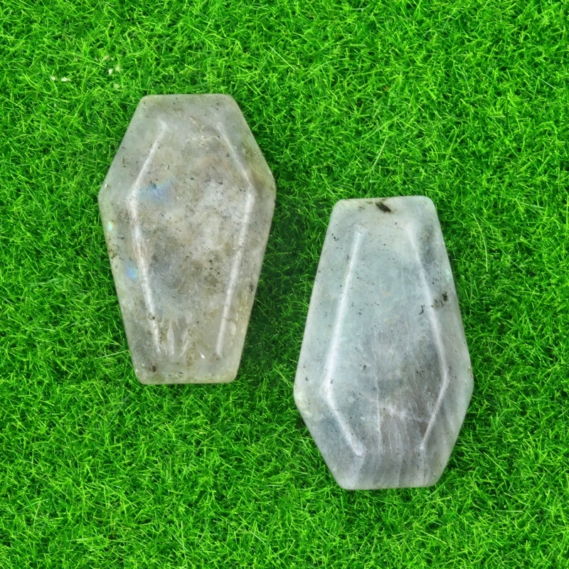 Natural crystal agate mini coffin board ornaments Gem board Halloween fun decorations