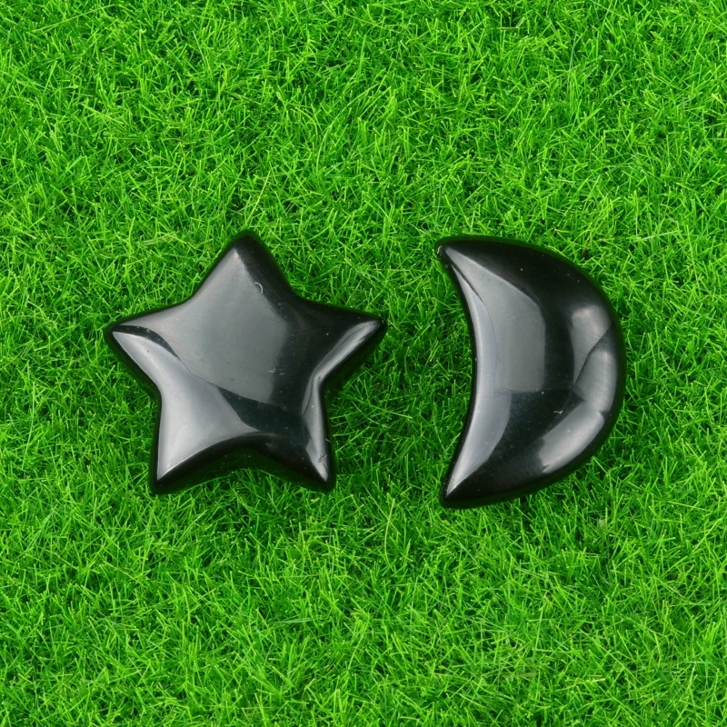 Natural crystal agate semi-precious stone 20mm five-pointed star non-hole star moon decorative accessories