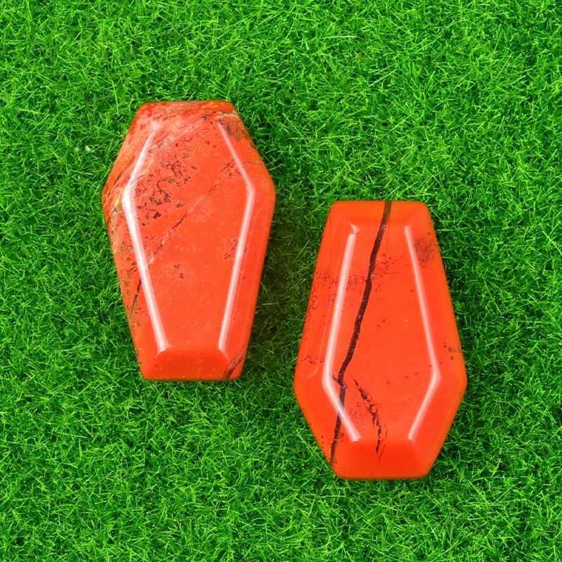 Natural crystal agate mini coffin board ornaments Gem board Halloween fun decorations