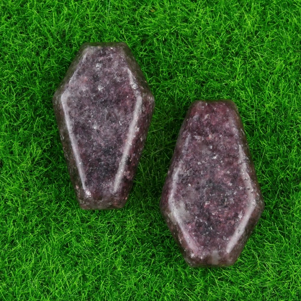 Natural crystal agate mini coffin board ornaments Gem board Halloween fun decorations