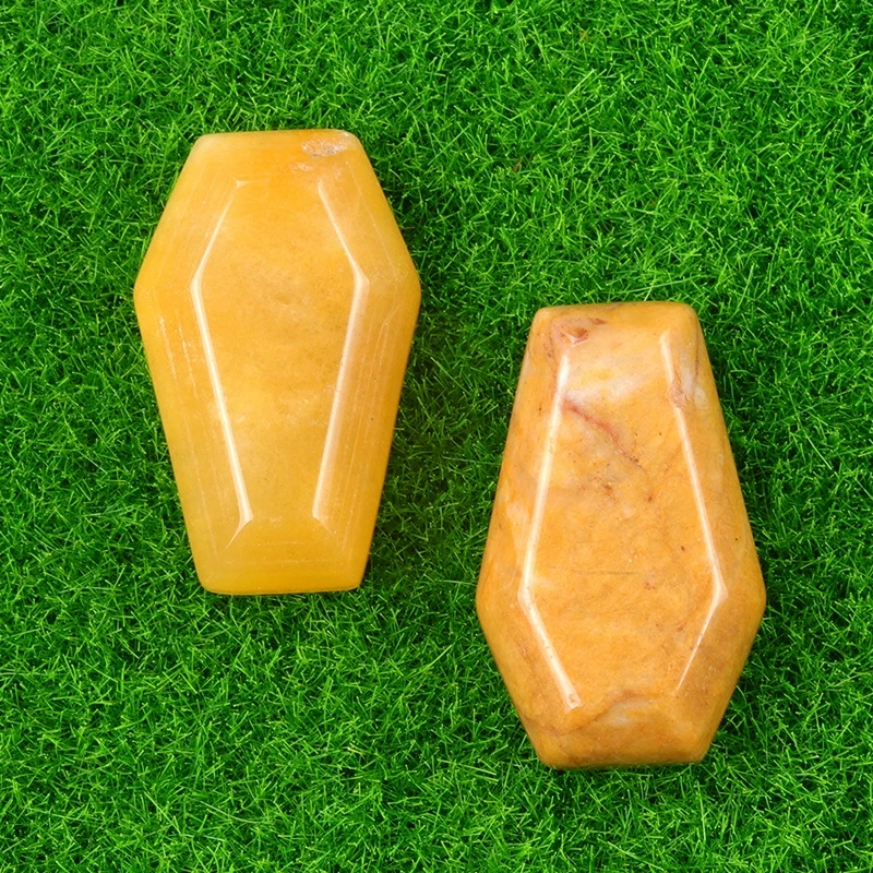 Natural crystal agate mini coffin board ornaments Gem board Halloween fun decorations