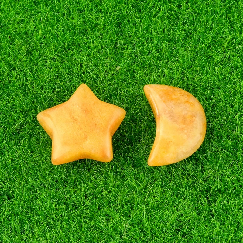 Natural crystal agate semi-precious stone 20mm five-pointed star non-hole star moon decorative accessories