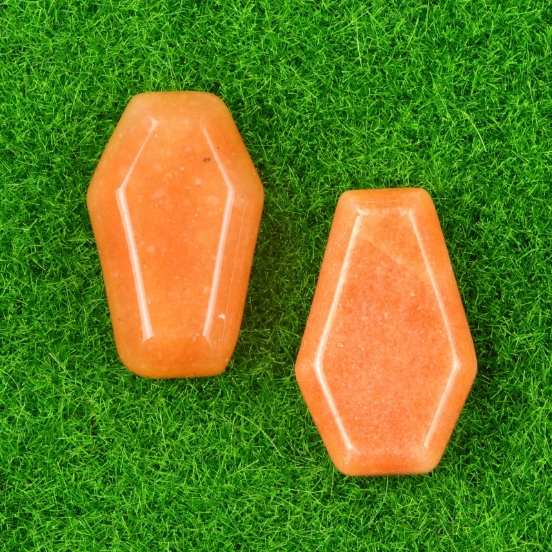 Natural crystal agate mini coffin board ornaments Gem board Halloween fun decorations