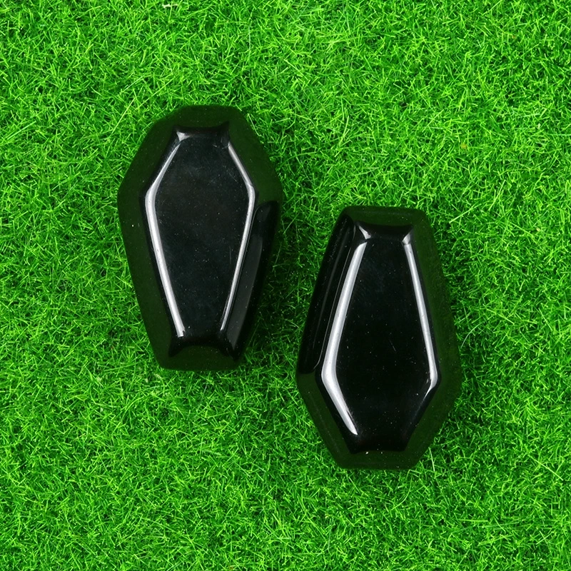 Natural crystal agate mini coffin board ornaments Gem board Halloween fun decorations