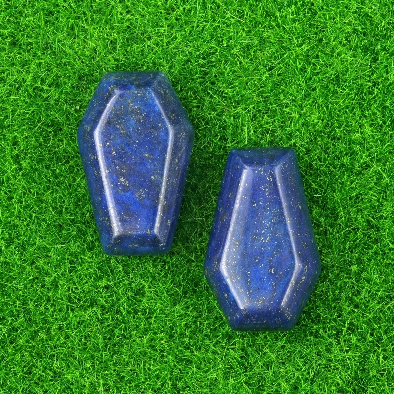 Natural crystal agate mini coffin board ornaments Gem board Halloween fun decorations