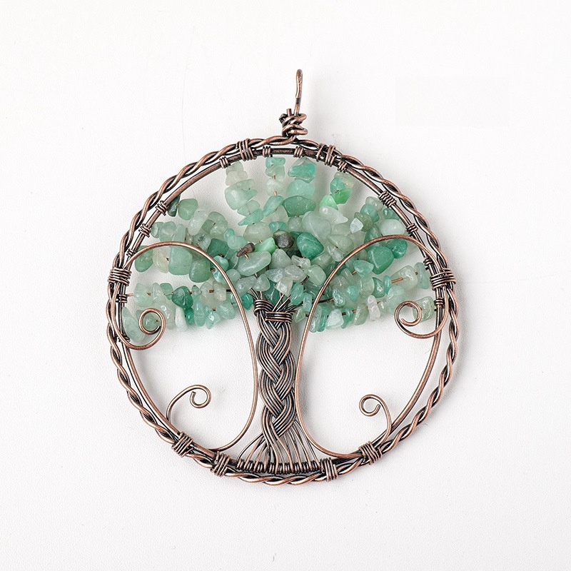 Natural crystal gravel tree of life pendant seven color gravel crystal tree fortune tree pendant car pendant