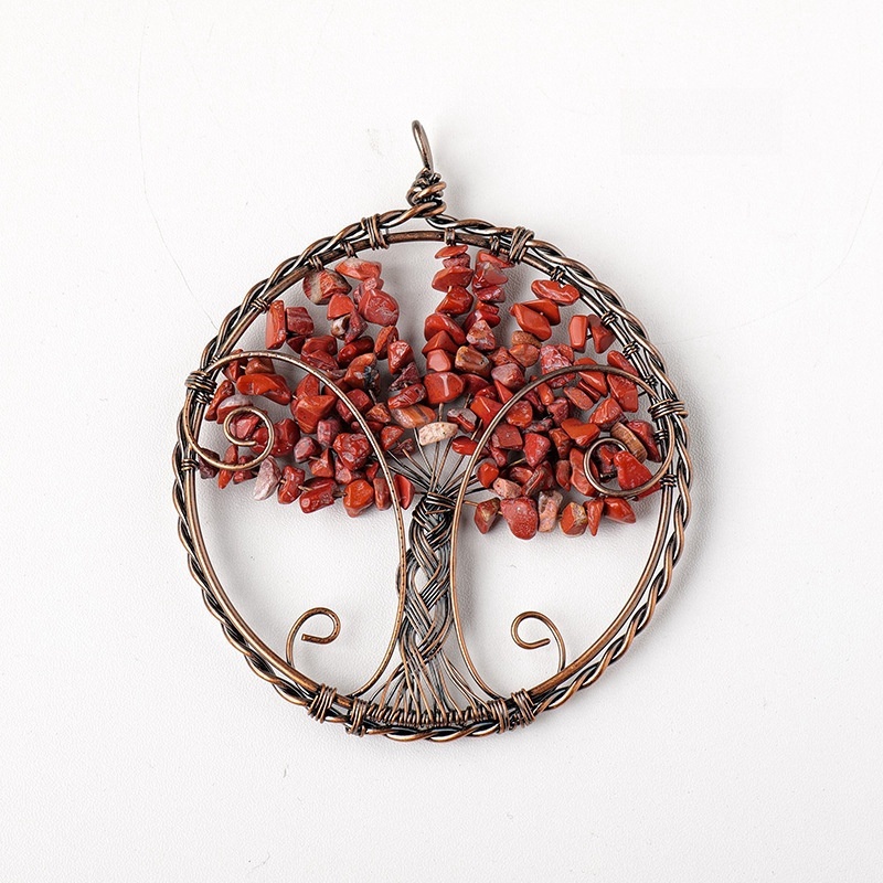 Natural crystal gravel tree of life pendant seven color gravel crystal tree fortune tree pendant car pendant