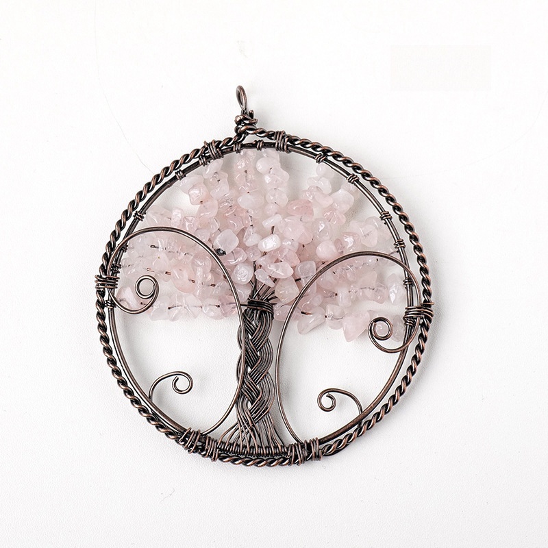 Natural crystal gravel tree of life pendant seven color gravel crystal tree fortune tree pendant car pendant