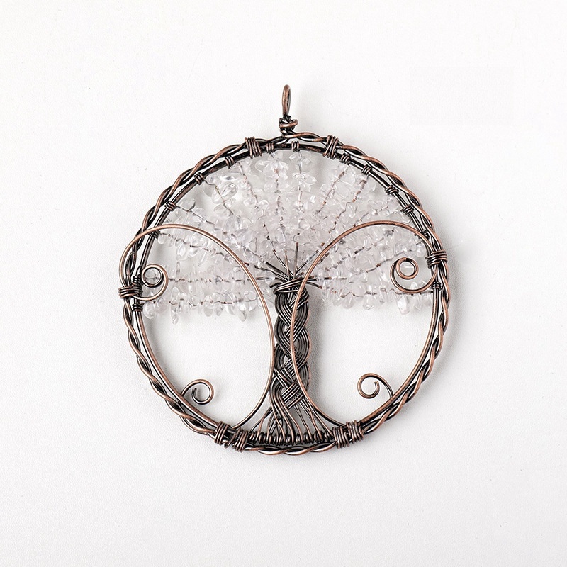 Natural crystal gravel tree of life pendant seven color gravel crystal tree fortune tree pendant car pendant