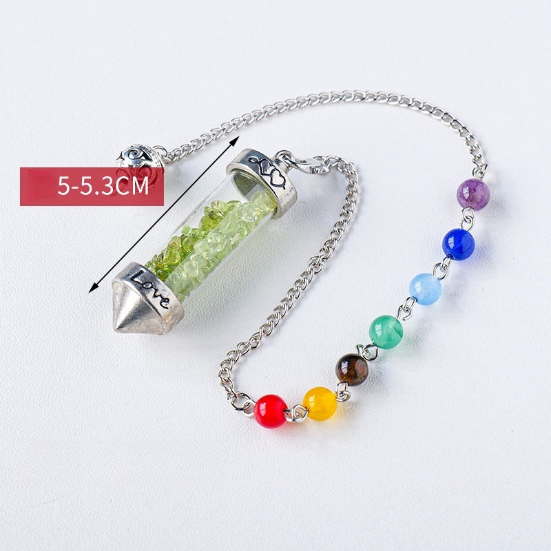 Natural crystal gravel bullet pendulum amethyst gravel glass tube pendant