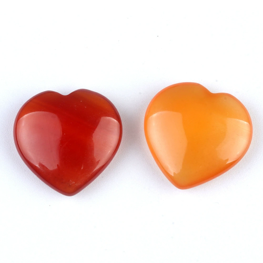 25mm natural crystal stone heart-shaped ornaments non-porous natural stone heart-shaped bare stone