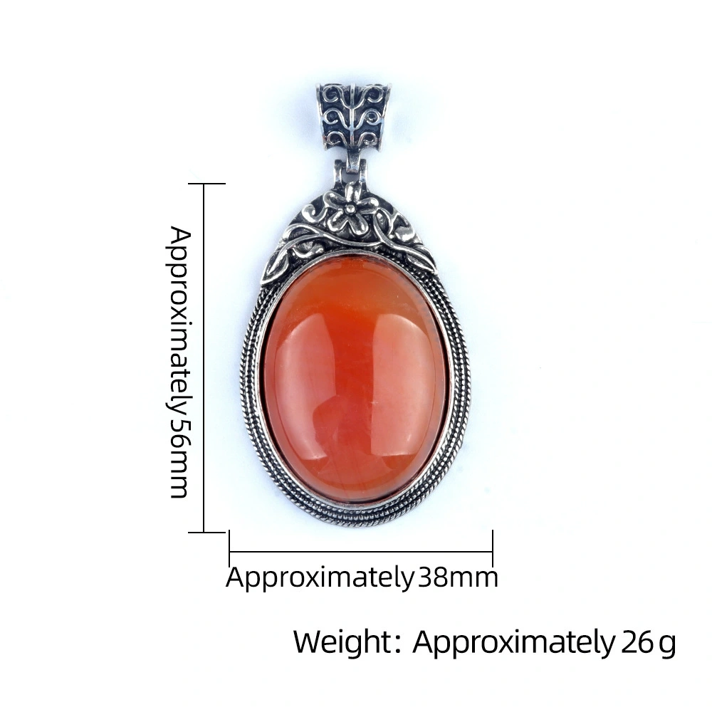 Set of gemstones crystal agate semi-precious stone alloy inlaid gemstone pendant foreign trade jewelry