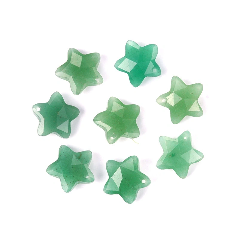 Natural crystal 14mm double faceted mini five-pointed star pendant tiger eye stone star DIY jewelry accessories
