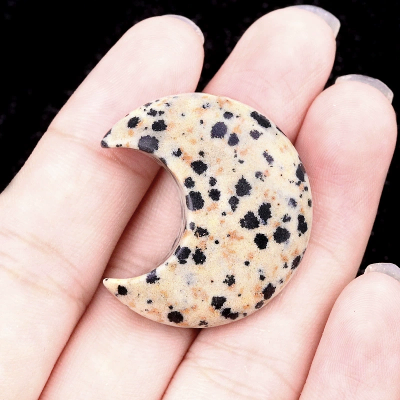 30mm moon natural crystal agate stone crescent shape diy non-hole moon jewelry accessories material