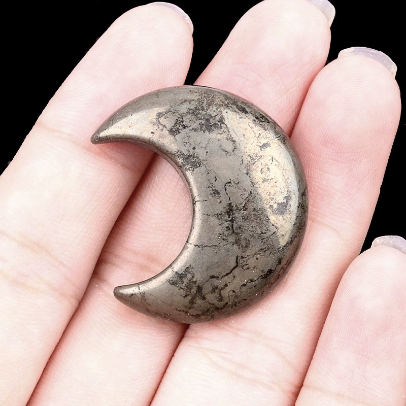 30mm moon natural crystal agate stone crescent shape diy non-hole moon jewelry accessories material
